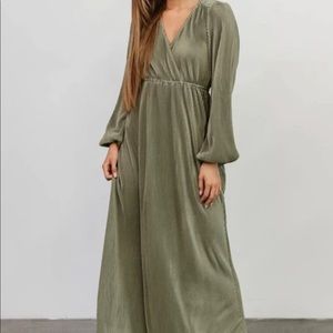 Venus Sage Pleated Maxi Dress Baltic Born Bridesmaid